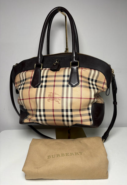 Women's Burberry Primrose Haymarket Check Coated Canvas & Leather Pre-Owned Purse