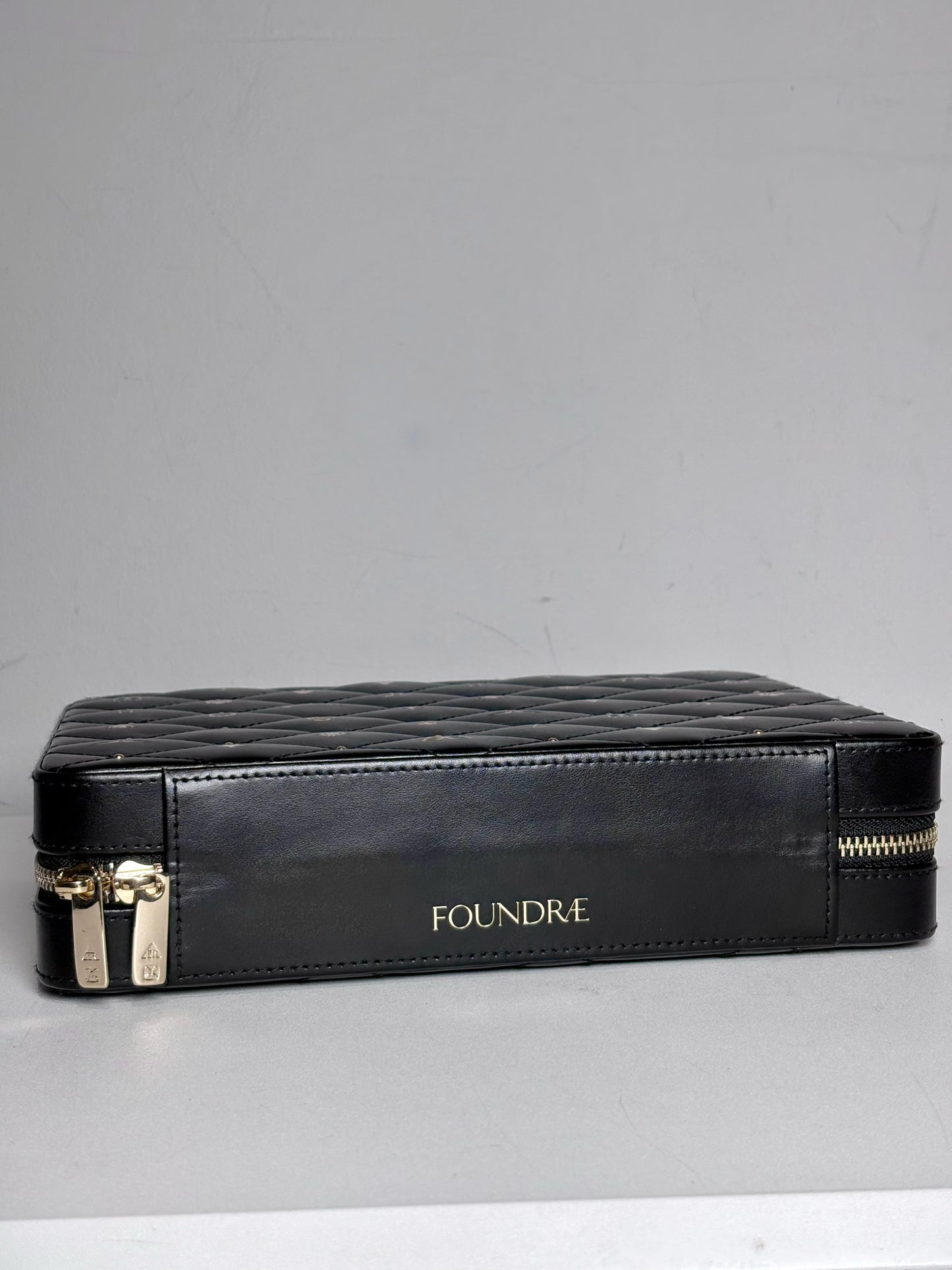 Foundrae Quilted, Symbols Leather Pre-owned Travel Jewelry Case
