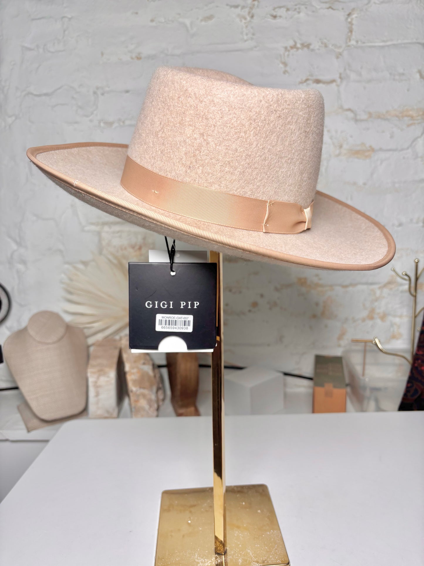 Gigi Pip Australian Wool NWT Oatmeal Monroe Rancher Hat