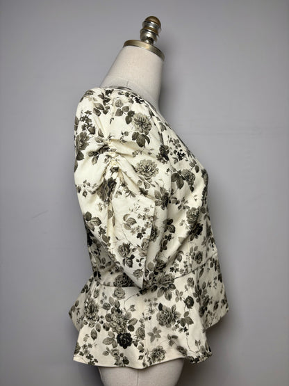 Women Size M Tuckernuck Beige Floral Print Pre-owned, NWT Jacket