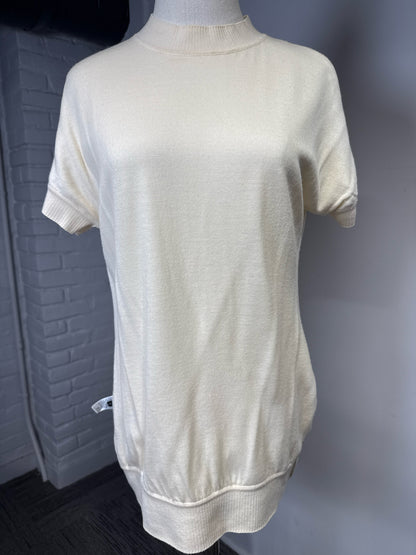 Women Size M Joseph Off White Solid Wool, Silk Sweater