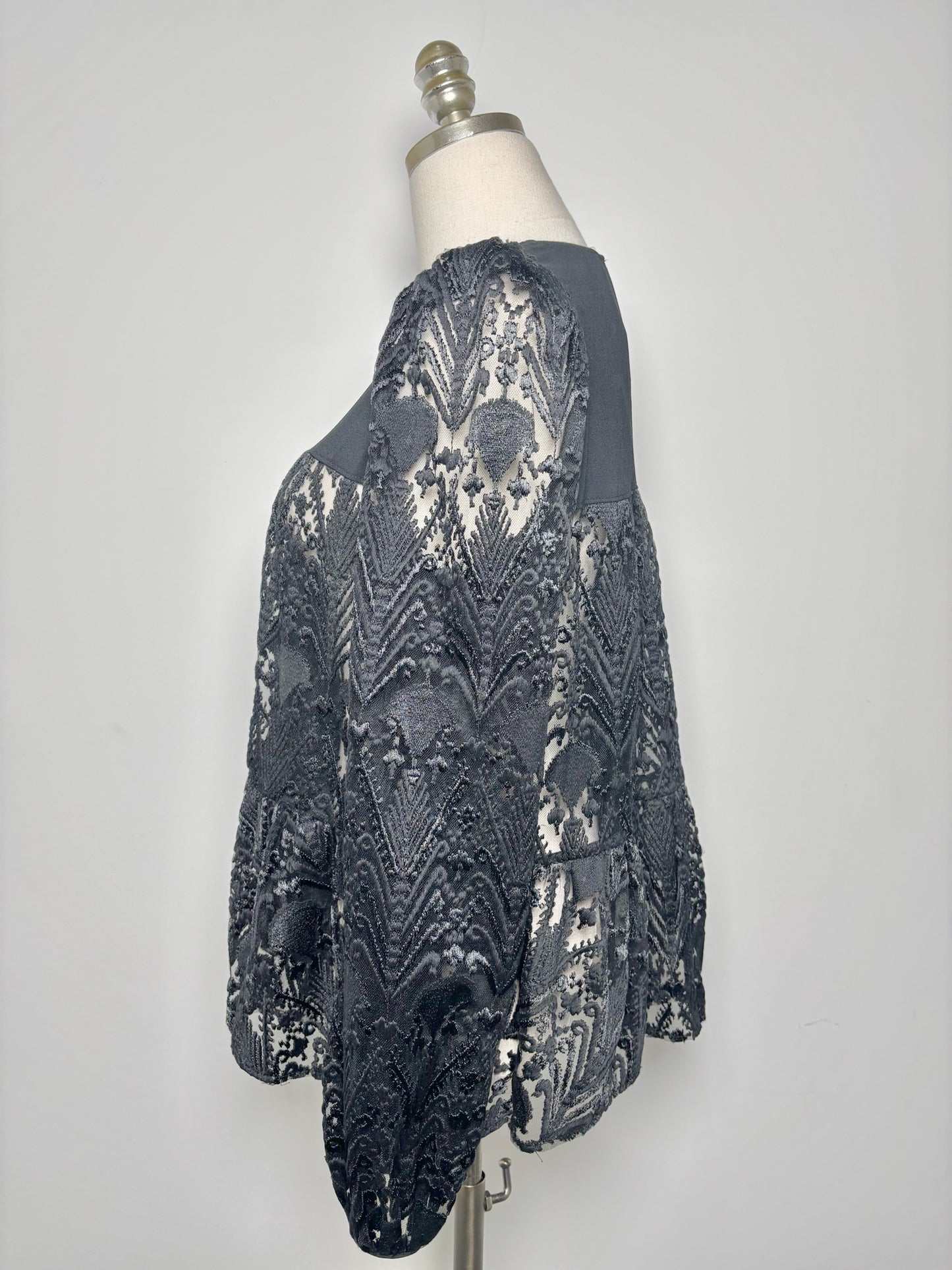 Women Size 40 (0, US) Longchamp Black Lace Polyester Not Vintage Blouse