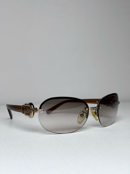 Fendi FS481 Vintage Pre-owned Gradient Brown Sunglasses