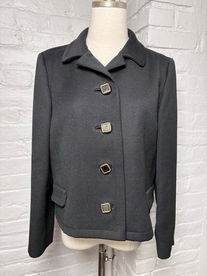 Women Size M (Estimate) Elizabeth Arden Black Solid Vintage Suit