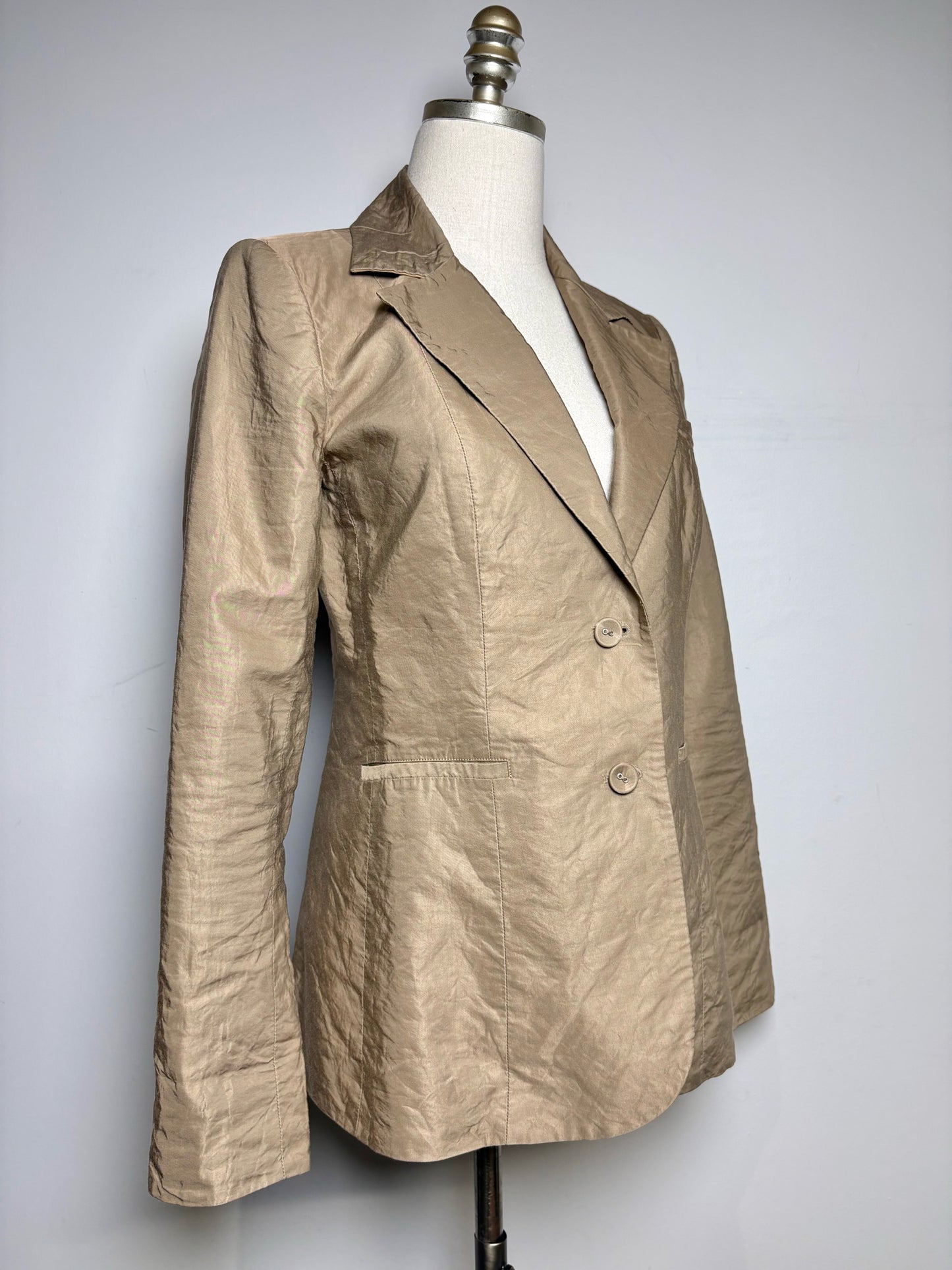 Women Size 2 Veronica Beard Dickey-Ready Zipper Beige Solid Pre-owned Jacket