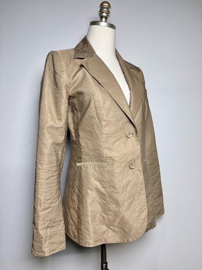 Women Size 2 Veronica Beard Dickey-Ready Zipper Beige Solid Pre-owned Jacket