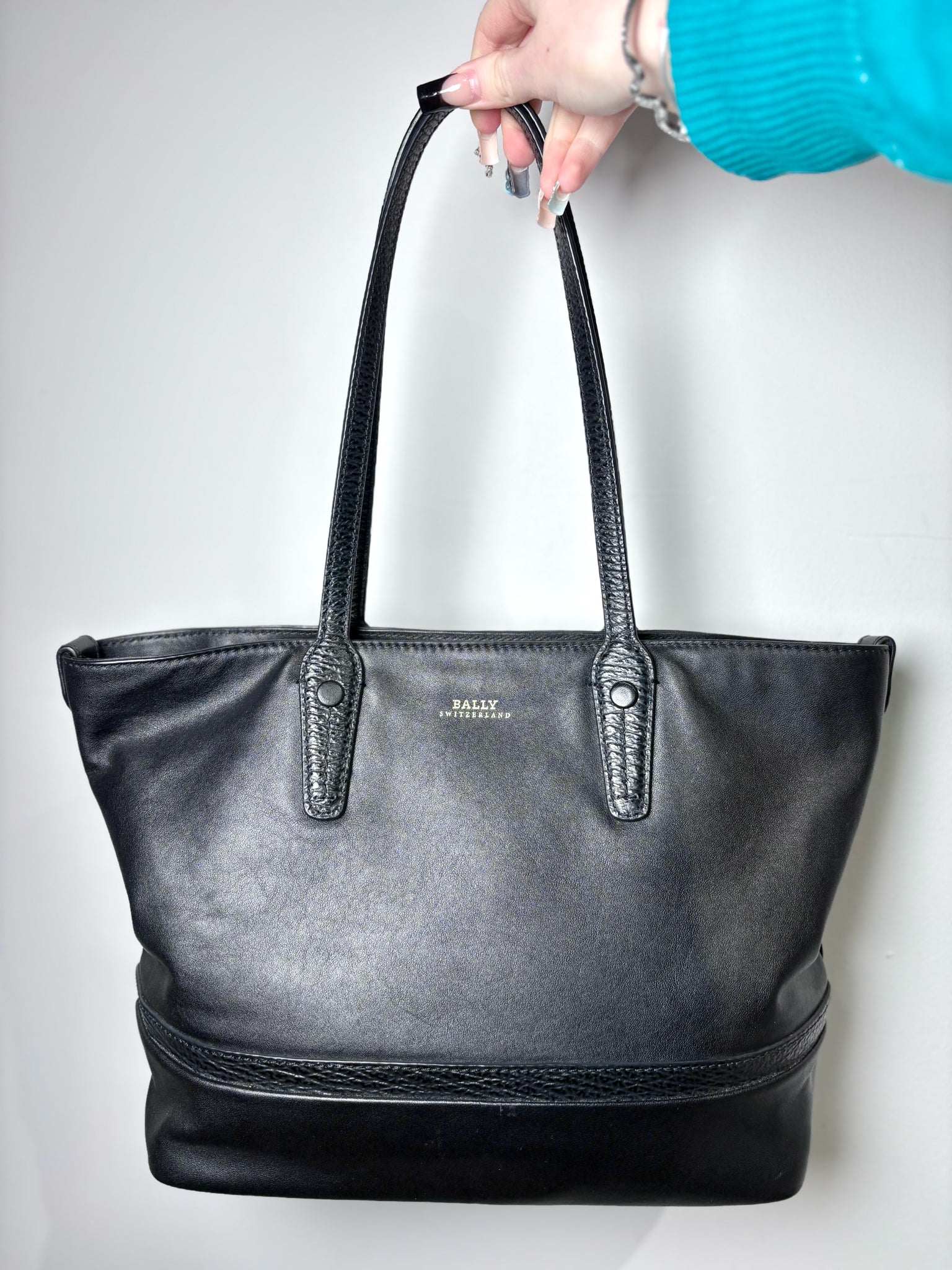 バッグ BALLY Black Leather Tote Bag Business A4 Bally Solid Leather Black Calf Tote Bag – VIDA STYLE SHOP