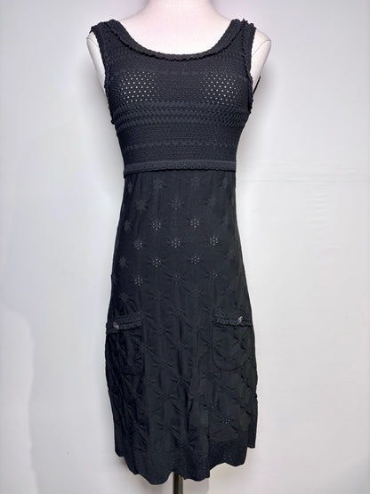 Women Size 36 (XS) Chanel Black Knit Mini Dress