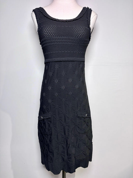 Women Size 36 (XS) Chanel Black Knit Mini Dress