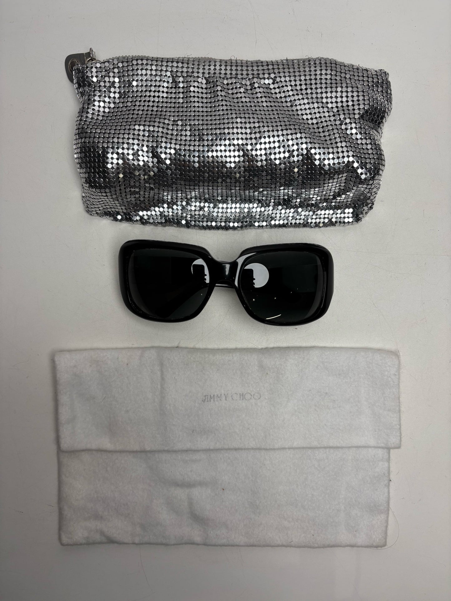 Jimmy Choo 0807 Rocks Pre-owned Black Acetate Rare Sunglasses
