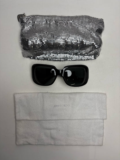 Jimmy Choo 0807 Rocks Pre-owned Black Acetate Rare Sunglasses