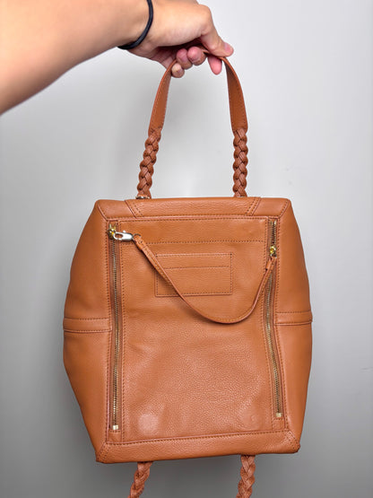 Tory Burch Solid Leather NWT Cognac Half Moon Purse