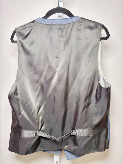 John Varvatos USA Blue Linen, Cotton Pinstripe Men's 42 (L) Vest