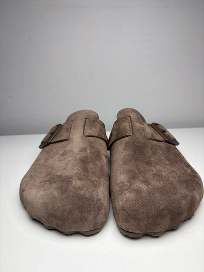 Women's Shoe Size 40 Authentic Balenciaga Sunday Mules Brown Suede Leather Pre-Owned Slip-Ons