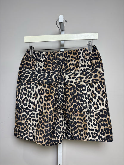 Women Size 42 (L US) GANNI Multi-Color Animal Print Cotton Silk Pre-Owned Long Shorts