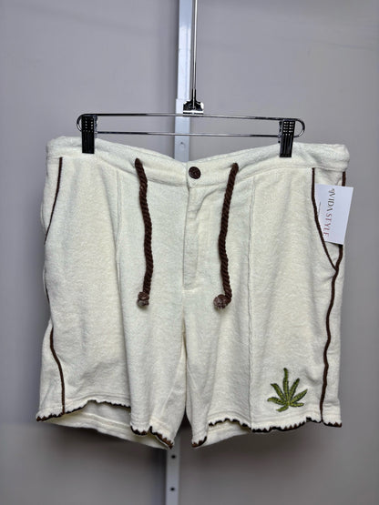Tommy Bolo Cream 100% Organic Cotton Terry Embroidered Palm Men's S 2-Piece Set