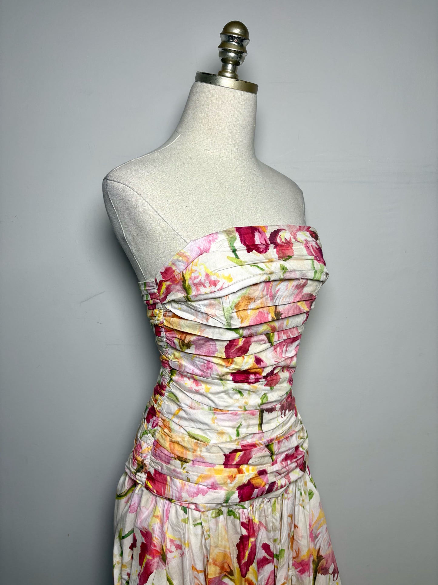 Size 4 Nicholas Pink Floral Print 100% Cotton Pre-owned, NWT Dress