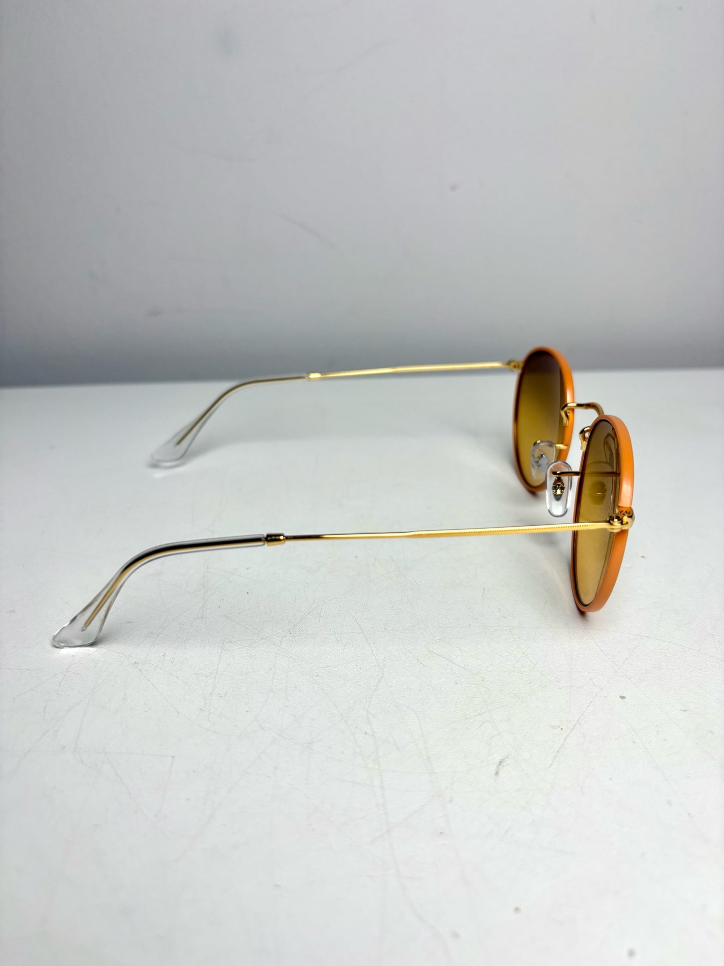 Ray Ban Pre-owned Brown, Gold, Orange Metal Sunglasses