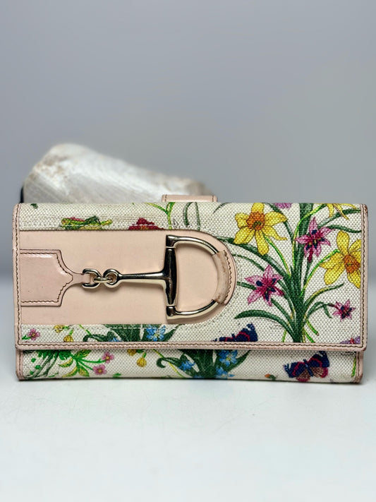 Canvas & Leather Gucci Leather, Canvas Multi-Color Continental Wallet