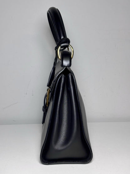 Women's Gucci Top Handle Vintage Leather Pre-owned Black "Kelly" Purse