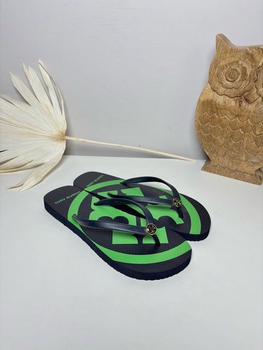 W Shoe Size 7 Tory Burch Navy Rubber Flip Flops