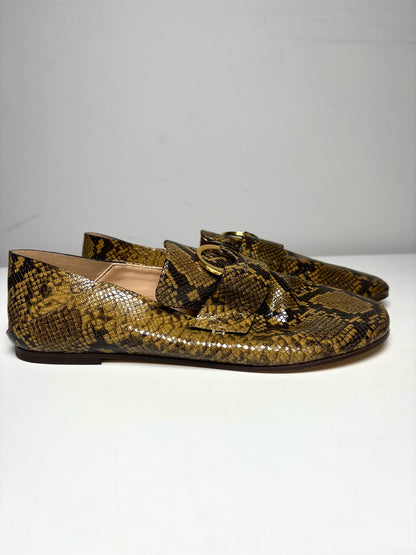 W Size 38 (7.5) Odissi Kali Python Print Leather Pre-owned, NWT Loafers
