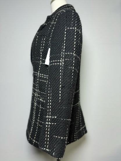 Women Size XS Anine Bing Black Plaid Wool Blend Coat