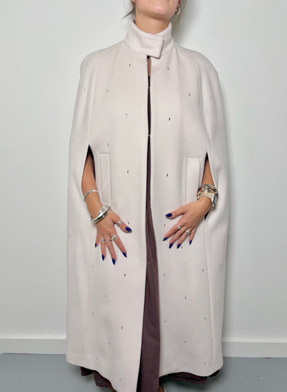 Women Size 44 (8, US) Peserico Off White Crystal Detail Coat