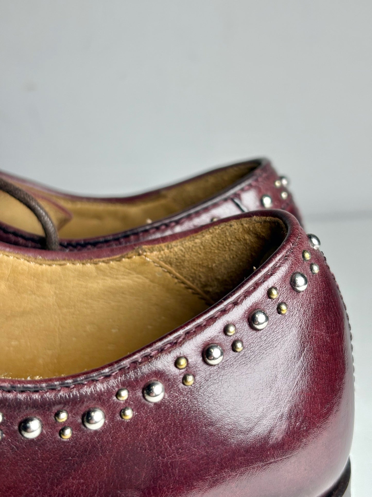 W Shoe Size 36 (6, US) Officine Creative Burgundy Leather Cowhide Lace-ups
