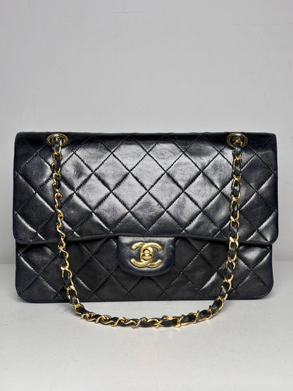 Chanel Quilted Vint Leather DoubleFlap Series 0 24K Gold-Plated Pre-owned Bag