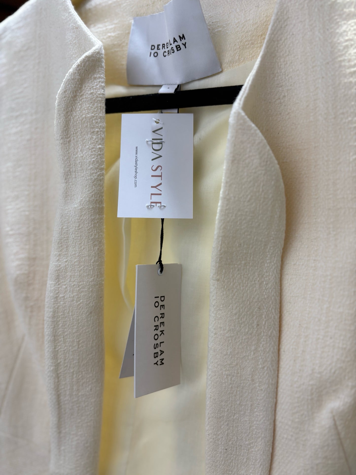 Women Size 8 Derek Lam 10 Crosby Cream Cotton Blend Pre-owned, NWT Blazer