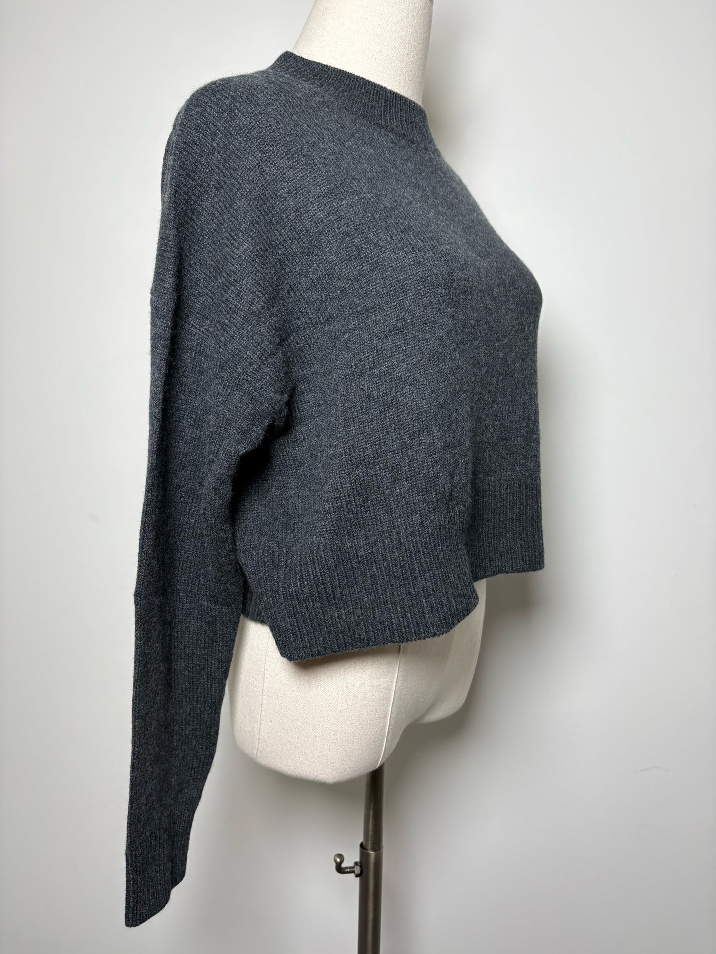 Women Size S N. Peal Charcoal Solid Cashmere NWT Sweater