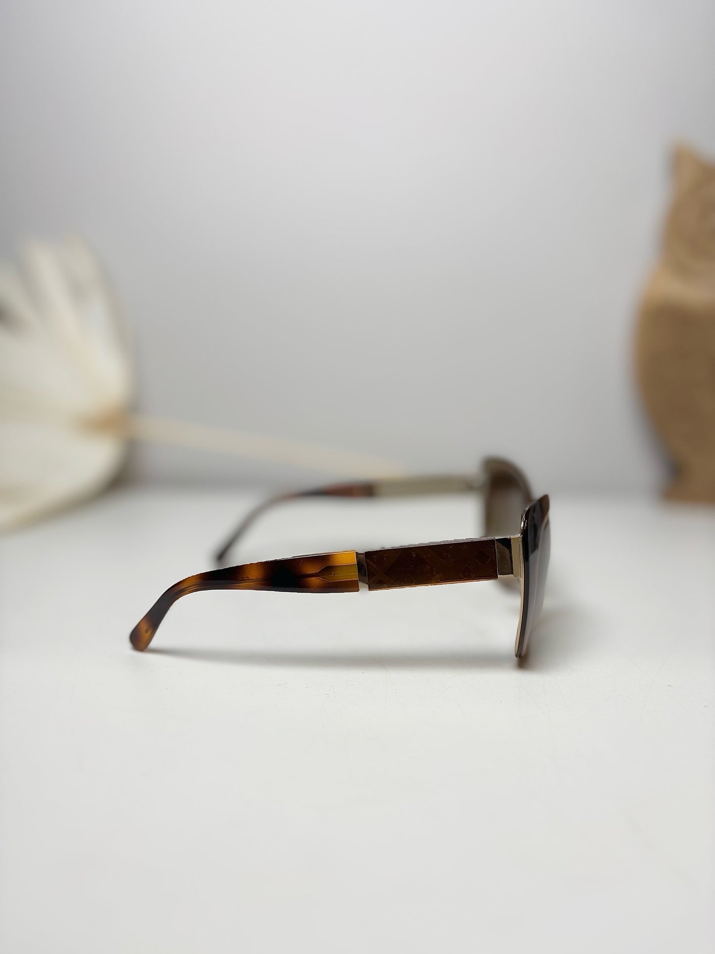 Burberry Brown Cat Eye Silvertone Hardware Sunglasses