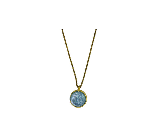 Julie Vos Gold Chalcedony Blue Necklace