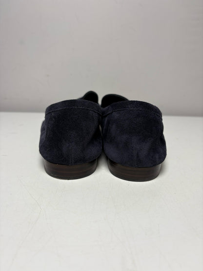 Women's Shoe Size 8.5 Veronica Beard Penny Navy Suede Pre-Owned Loafers