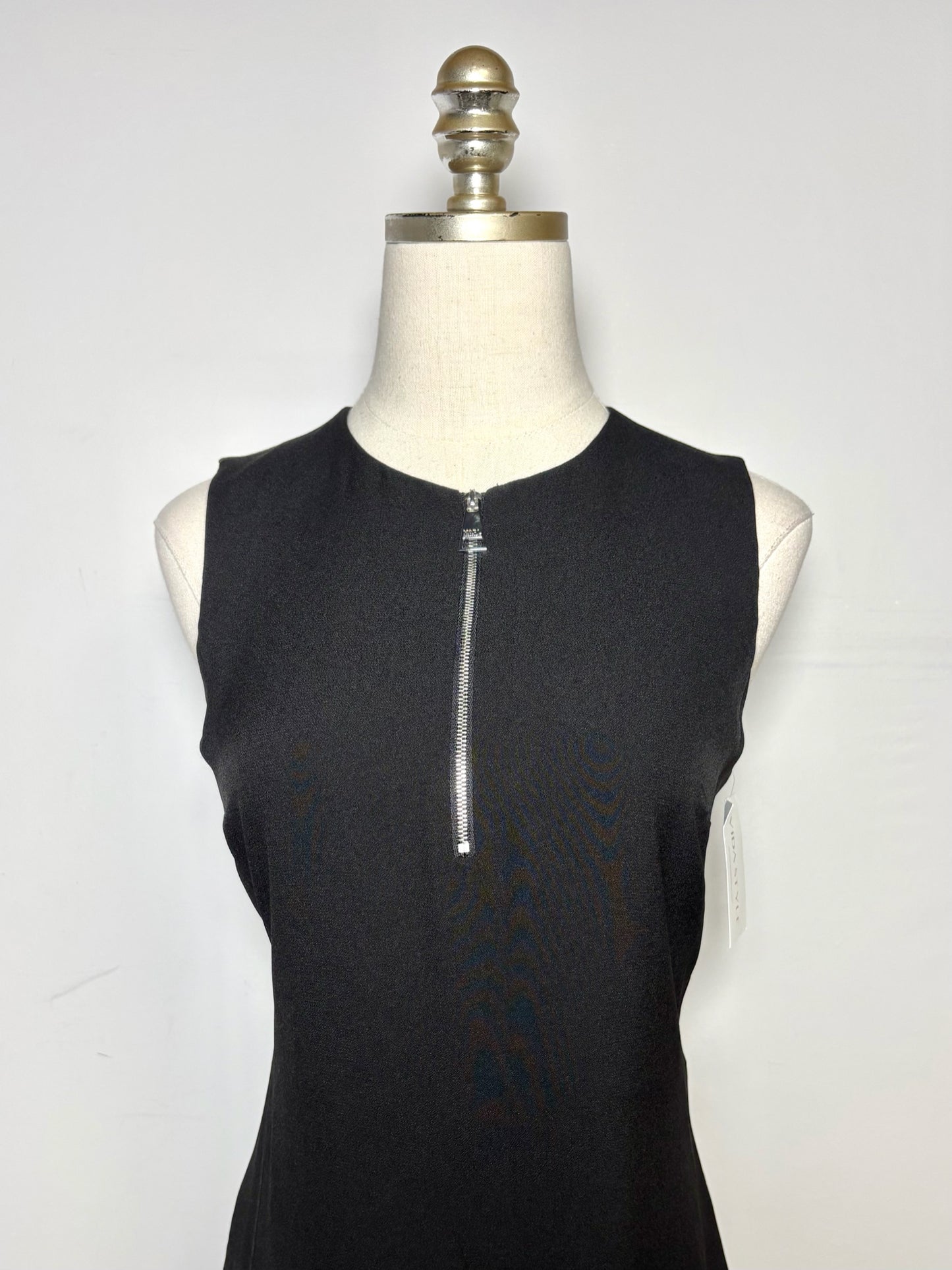 Women Size 34 (4 US) Vintage Karl Lagerfeld Y2K Black, White Ruffle  Hem Dress