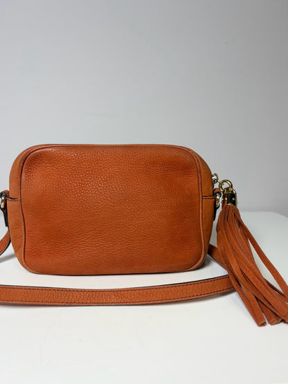 Gucci Solid Suede Leather Rust Orange Disco Purse