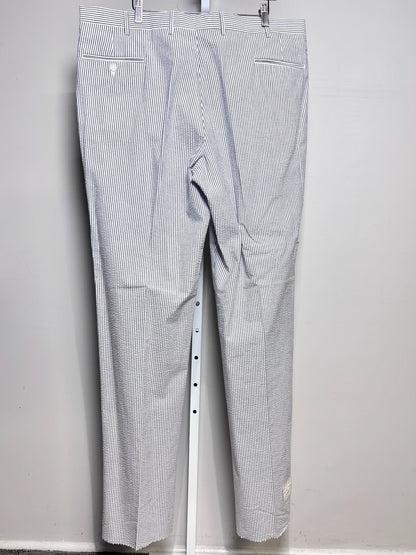Jos. A. Bank Blue & White 100% Cotton Searsucker Men's 46R Suit NWT Pre-Owned