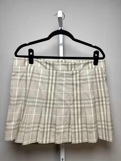 Women Size 12 Burberry Brit Gray Check Print Cotton Pre-owned Mini Skirt