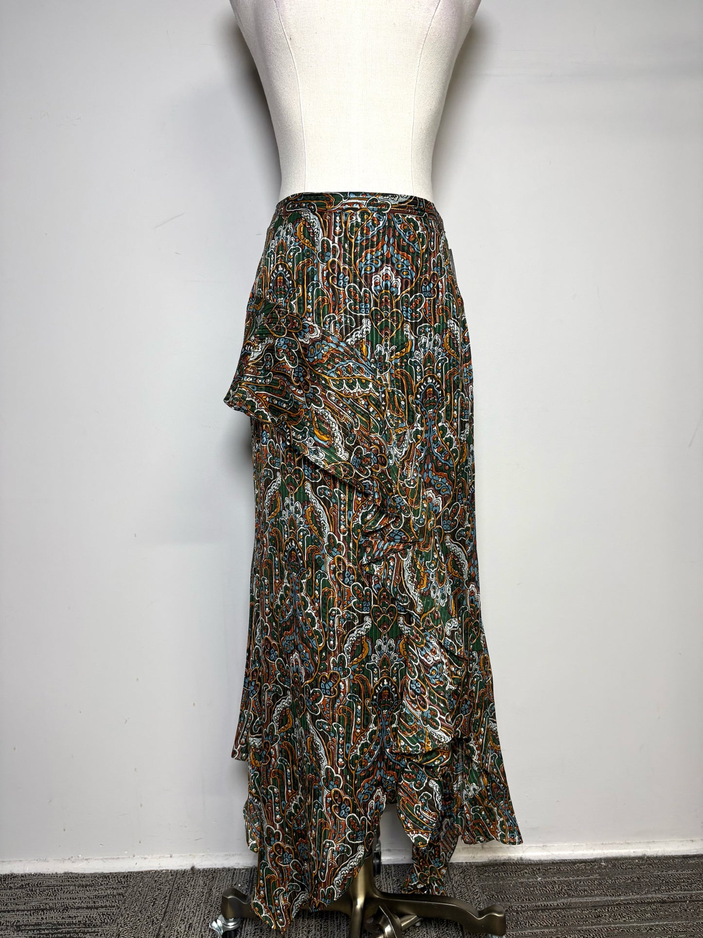 Women Size 10 Veronica Beard "Trixie Skirt" Multicolor Paisley Skirt Pre-Owned