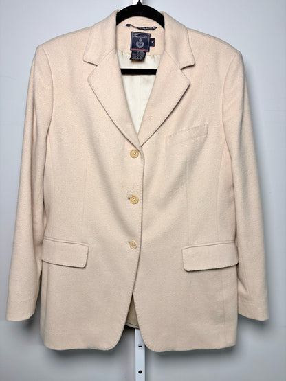 Faconnable Beige Wool Solid Men's Mens Size M Blazer