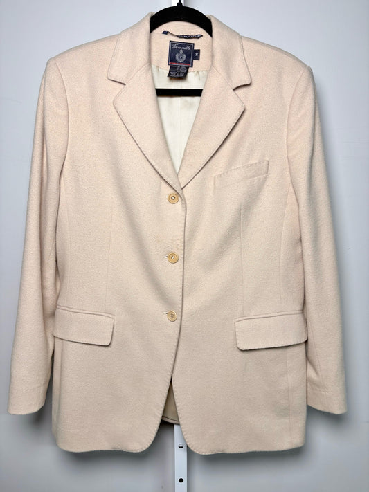 Faconnable Beige Wool Solid Men's Mens Size M Blazer