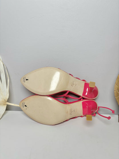 W Shoe Size 38 (8) Aje Pink Leather Cowhide NWT Heels