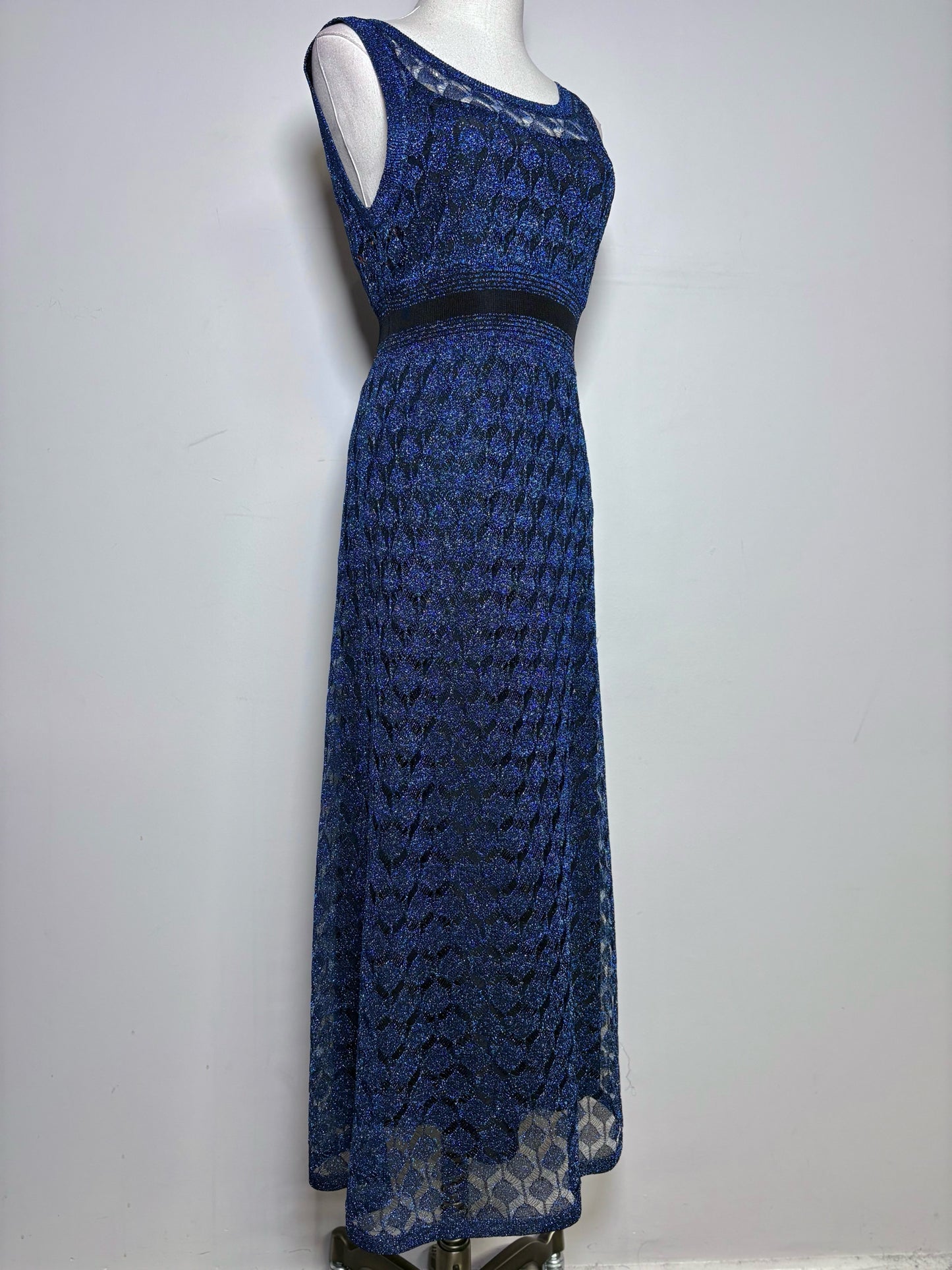 Women Size 40 (4/S US) Missoni Blue Metallic Pre-owned, NWT Midi Dress