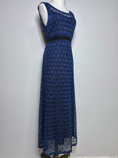 Women Size 40 (4/S US) Missoni Blue Metallic Pre-owned, NWT Midi Dress
