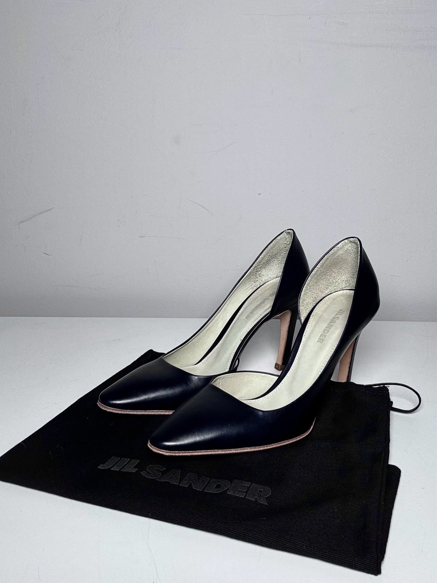 W Shoe Size 35.5 (5-5.5 US) Jil Sander D'orsay Black Leather  Pre-owned Heels