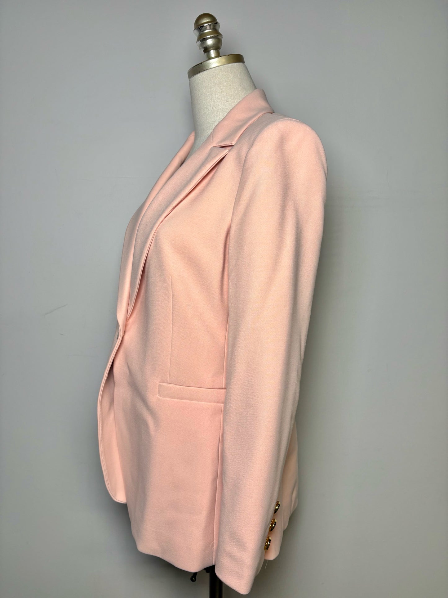 Women Size 8 Alice + Olivia Light Pink Solid Polyester Blend Jacket