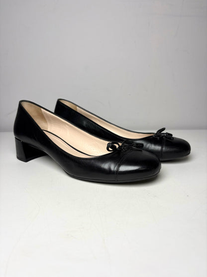 W Shoe Size 37 (7) Prada Black Leather Nappa Pre-owned Heels
