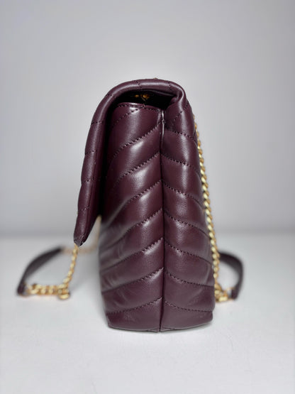 Tory Burch Kira Quilted Leather Pre-owned Brown Napa Purse
