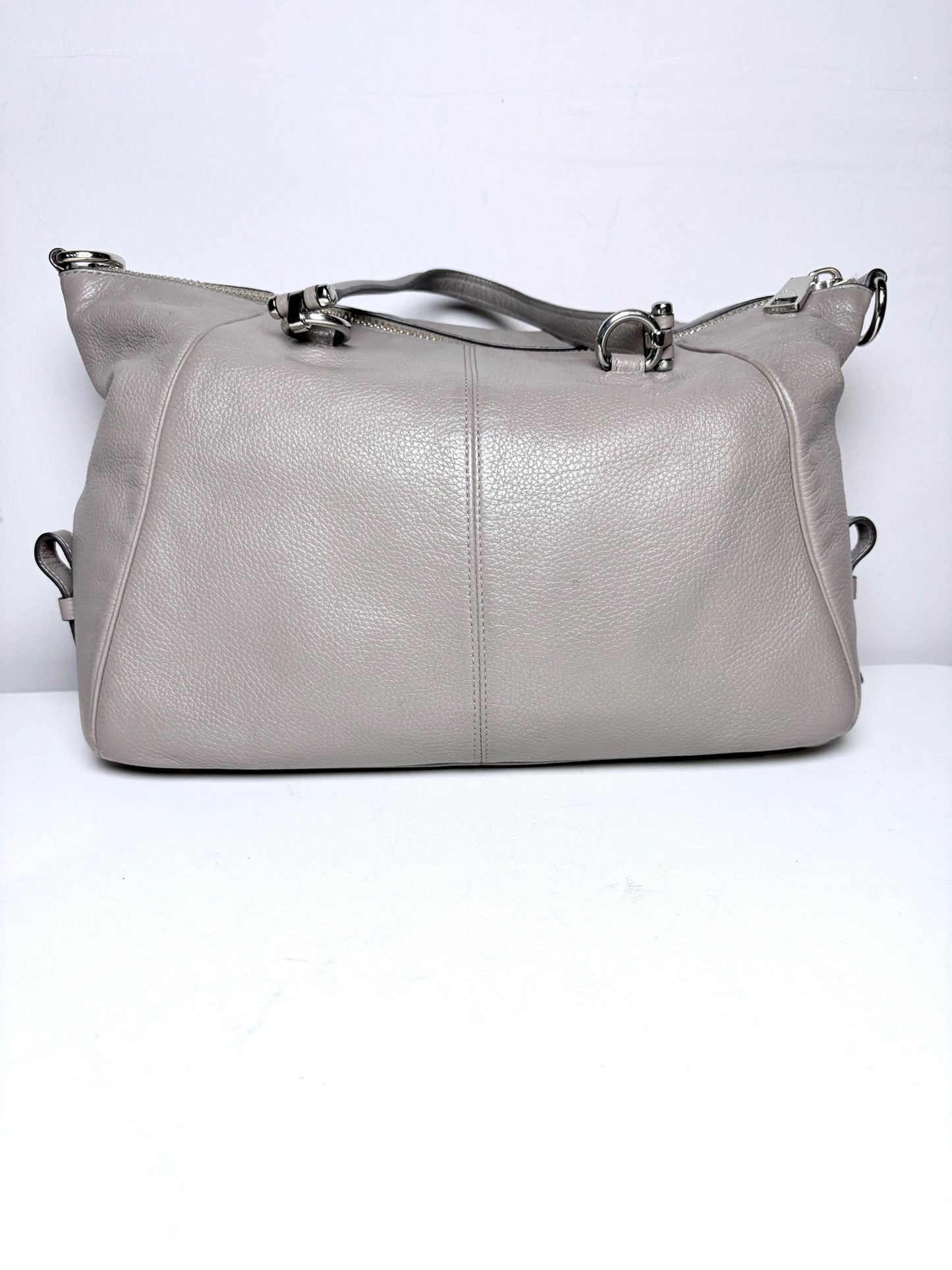 Women's Coach Primrose 37934 Taupe Pebble Leather Pre-Owned Medium Satchel Purse